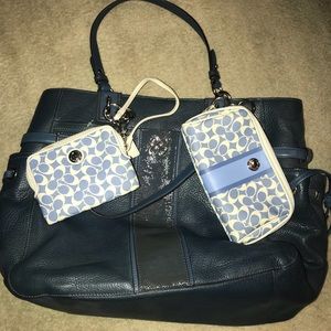 Coach purse with wallet and cosmetic bag